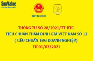 thẩm định giá doanh nghiệp, tiêu chuẩn số 12, thông tư 28/2021/TT-BTC