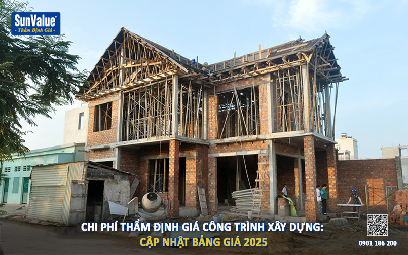 bảng phí định giá, chi phí định giá, phí thẩm định giá công trình xây dựng