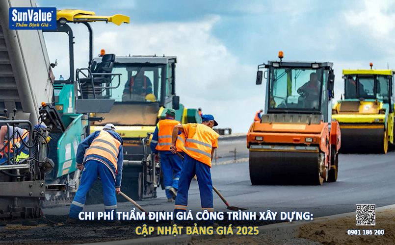 bảng phí định giá, chi phí định giá, phí thẩm định giá công trình xây dựng